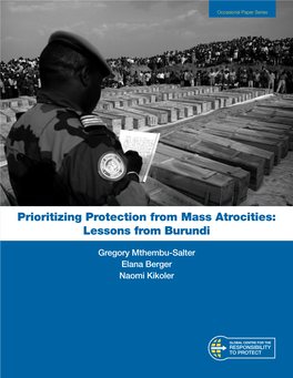 Prioritizing Protection from Mass Atrocities: Lessons from Burundi