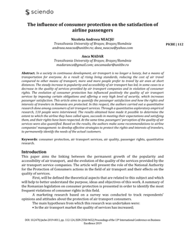 The Influence of Consumer Protection on the Satisfaction of Airline Passengers