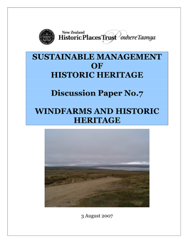 Wind Farms and Historic Heritage Guidelines