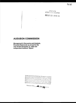 Louisiana Legislative Auditor an D Is Not Intended to Be and Should Not Be Used by Anyone Other Th an These Specified Parties