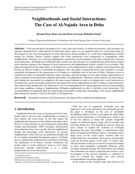 The Case of Al-Najada Area in Doha
