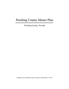 Pershing County Master Plan 2012