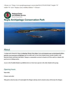 Nuyts Archipelago Conservation Park About