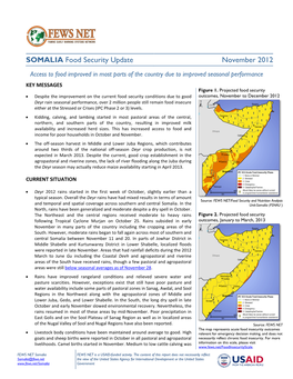 SOMALIA Food Security Update November 2012