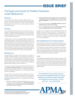 ISSUE BRIEF ISSUE Medicar General Ankle Care – Is a Covered Benefit