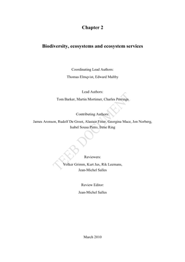 Chapter 2 Biodiversity, Ecosystems and Ecosystem Services