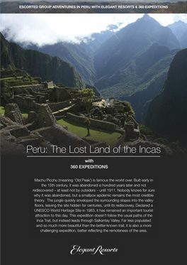Peru with Elegant Resorts & 360 Expeditions