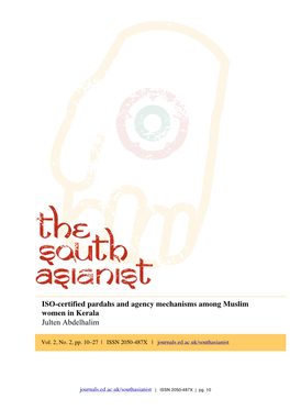 ISO-Certified Pardahs and Agency Mechanisms Among Muslim Women in Kerala Julten Abdelhalim