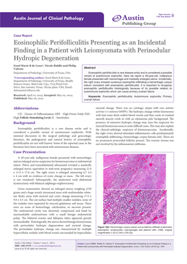 Eosinophilic Perifolliculitis Presenting As an Incidental Finding in a Patient with Leiomyomata with Perinodular Hydropic Degeneration