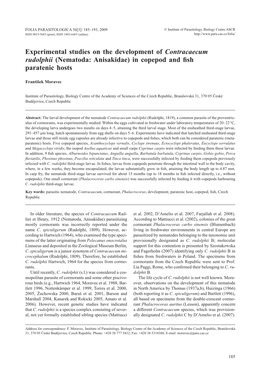 Nematoda: Anisakidae) in Copepod and Fish Paratenic Hosts