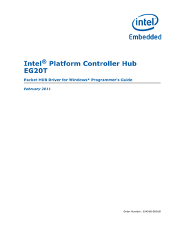 Intel® Platform Controller Hub EG20T