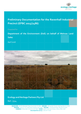 Preliminary Documentation for the Ravenhall Industrial Precinct (EPBC 2015/7486)