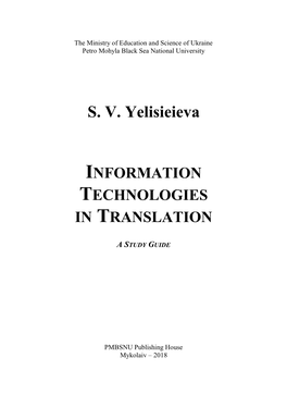 Yelieseva S. V. Information Technologies in Translation.Pdf