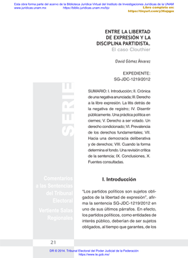 Comentarios a Las Sentencias Del Tribunal Electoral Vertiente Salas