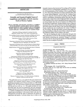 ARTICLES of Natural Sciences of Philadelphia, Published in 1913, Pages Vii- Xiv, in Commemoration of the Centenary of the Academy, March 21,1912