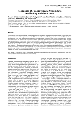 Responses of Pseudovadonia Livida Adults to Olfactory and Visual Cues