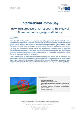International Roma Day How the European Union Supports the Study of Roma Culture, Language and History