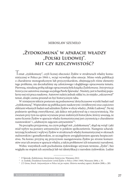 Żydokomuna” W Aparacie Władzy „Polski Ludowej”