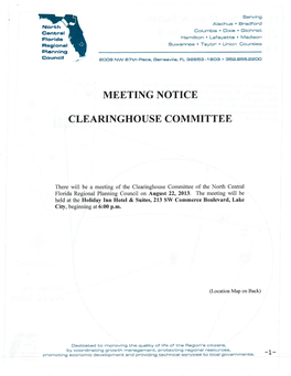 Meeting Notice Clearinghouse Committee