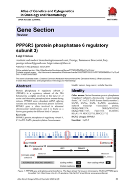 Gene Section Review