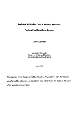 Pediatric Palliative Care in Brasov, Romania