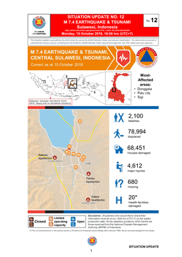 Situation Update No. 12 M 7.4 Earthquake & Tsunami