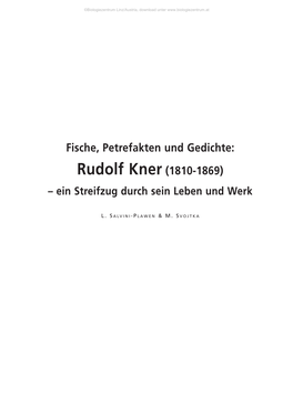 Fische, Petrefakten Und Gedichte: Rudolf Kner (1810-1869) – Ein Streifzug Durch Sein Leben Und Werk