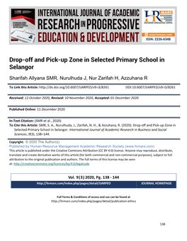 Drop-Off and Pick-Up Zone in Selected Primary School in Selangor