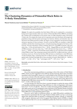 The Clustering Dynamics of Primordial Black Boles in N -Body Simulations