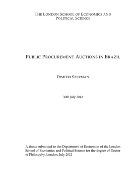 Public Procurement Auctions in Brazil