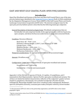 East and West Gulf Coastal Plain: Open Pine/Savanna