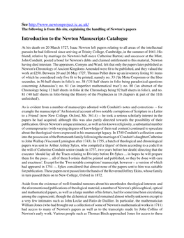 Information on Newton's Non-Scientific Papers