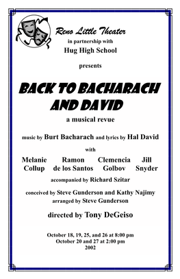 Bacharach and David a Musical Revue