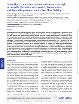 Genes That Escape X-Inactivation in Humans Have High Intraspecific