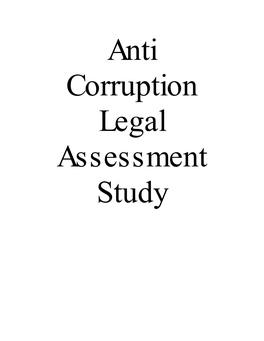 Anti Corruption Legal Assessment Study