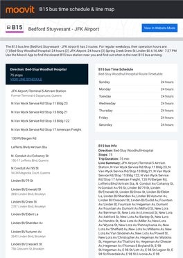 B15 Bus Time Schedule & Line Route