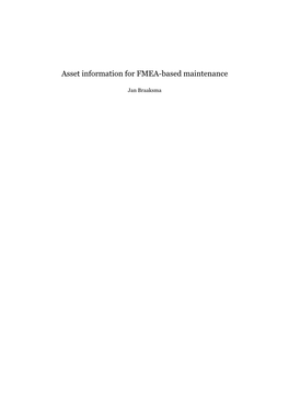 Asset Information for FMEA-Based Maintenance