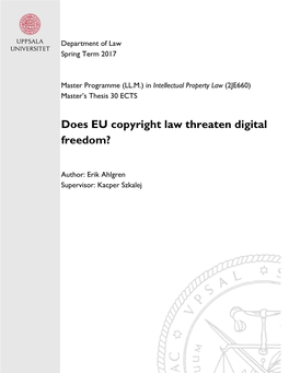 Does EU Copyright Law Threaten Digital Freedom?