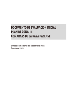 Documento De Evaluación Inicial Plan De Zona 11 Comarcas De La Raya Pacense