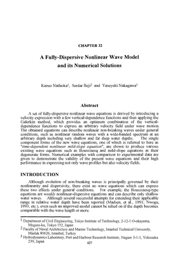 A Fully-Dispersive Nonlinear Wave Model and Its Numerical Solutions