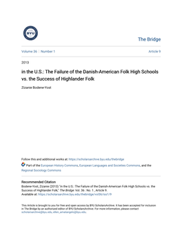 The Failure of the Danish-American Folk High Schools Vs