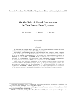 On the Role of Shared Randomness in Two Prover Proof Systems