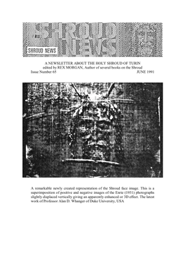 Shroud News Issue #65 June 1991