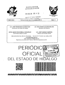 Periódic Oficial Del Estado De Hidalgo