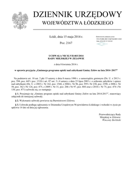 Uchwała Nr XLVII/403/2014 Z Dnia 8 Kwietnia 2014 R