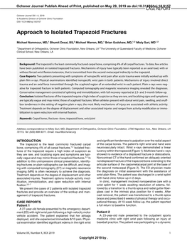 Approach to Isolated Trapezoid Fractures