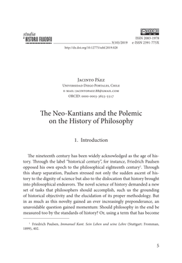 The Neo-Kantians and the Polemic on the History of Philosophy