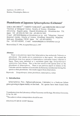 Photobionts of Japanese Sphaerophorus (Lichenes)