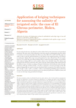 Application of Kriging Techniques for Assessing the Salinity of Irrigated Soils: the Case of El Ghrous Perimeter, Biskra, Algeria ]