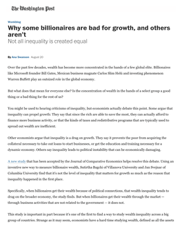 Why Some Billionaires Are Bad for Growth, and Others Aren't